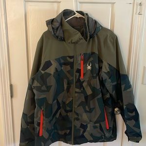 Spyder Men's Camouflage Jacket with Red Accents